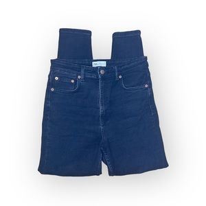 Zara High Rise 80’s Skinny Jeans Organic Black Cotton Sz. 8